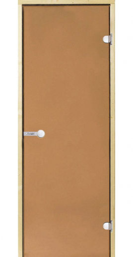 Стеклянная дверь для сауны Harvia STG 70x190, стекло бронза, коробка сосна