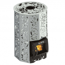 Дровяная банная печь GrillD Violet Steel Romb Short, камень 100 кг