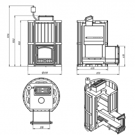 Дровяная печь Эверест INOX 25 (280) Ковка (AISI 430)