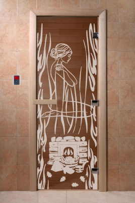 Стеклянные двери DoorWood Волшебный пар бронза, коробка ольха